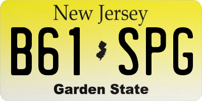 NJ license plate B61SPG