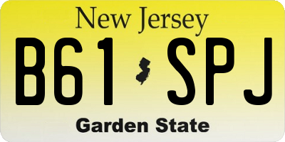 NJ license plate B61SPJ