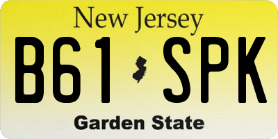 NJ license plate B61SPK