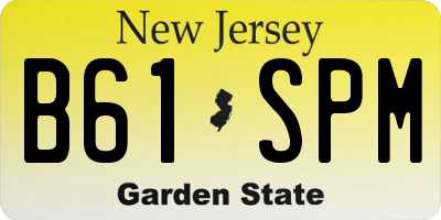 NJ license plate B61SPM