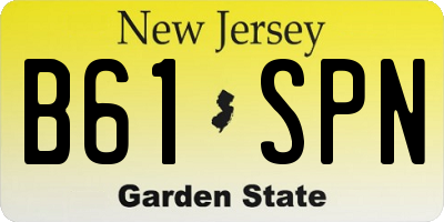 NJ license plate B61SPN