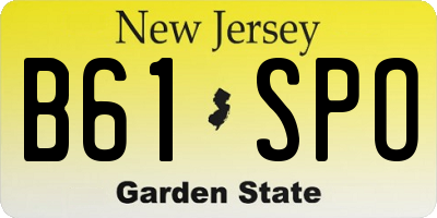 NJ license plate B61SPO