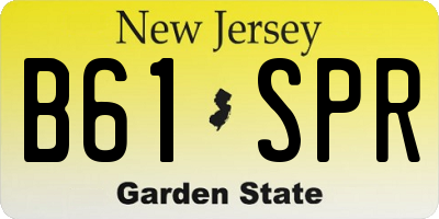 NJ license plate B61SPR