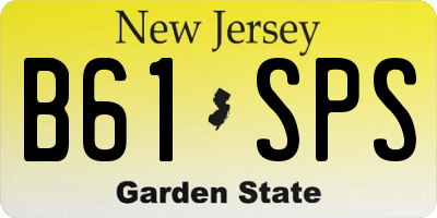 NJ license plate B61SPS