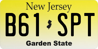 NJ license plate B61SPT