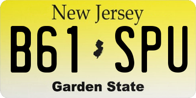 NJ license plate B61SPU