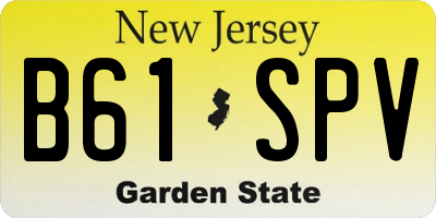 NJ license plate B61SPV