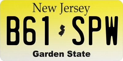 NJ license plate B61SPW