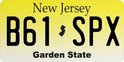 NJ license plate B61SPX