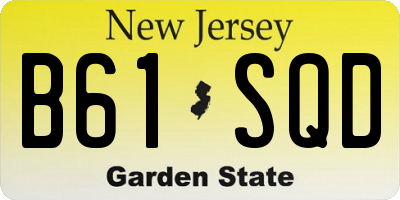 NJ license plate B61SQD
