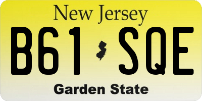 NJ license plate B61SQE