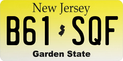 NJ license plate B61SQF