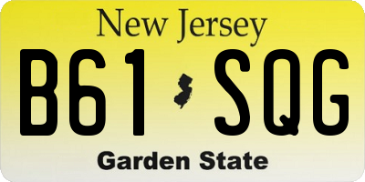 NJ license plate B61SQG