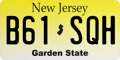 NJ license plate B61SQH