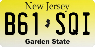 NJ license plate B61SQI