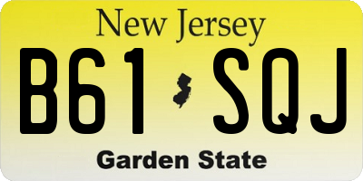 NJ license plate B61SQJ