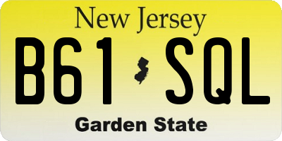 NJ license plate B61SQL