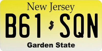 NJ license plate B61SQN