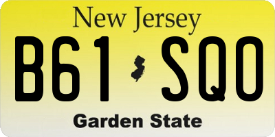NJ license plate B61SQO