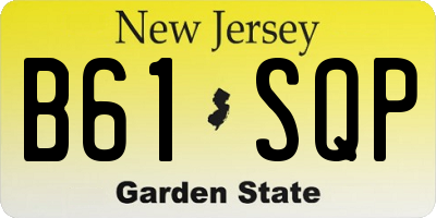 NJ license plate B61SQP