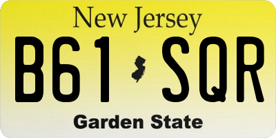 NJ license plate B61SQR