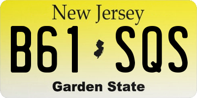 NJ license plate B61SQS
