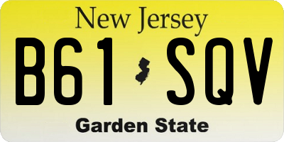 NJ license plate B61SQV