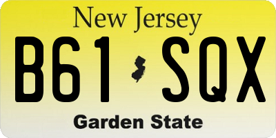NJ license plate B61SQX