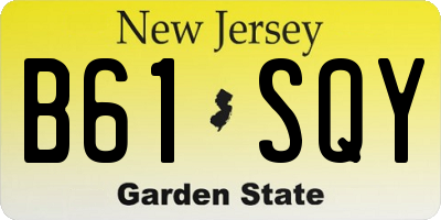 NJ license plate B61SQY