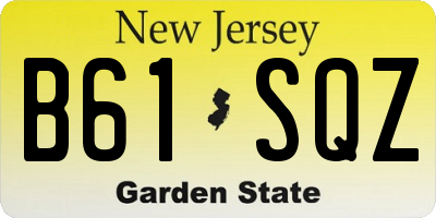 NJ license plate B61SQZ