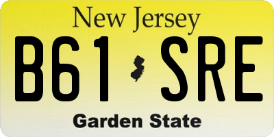 NJ license plate B61SRE