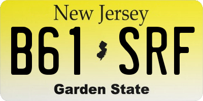 NJ license plate B61SRF