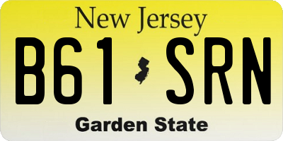 NJ license plate B61SRN