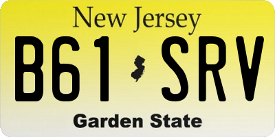 NJ license plate B61SRV