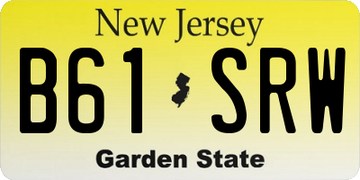NJ license plate B61SRW