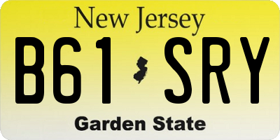 NJ license plate B61SRY