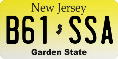 NJ license plate B61SSA