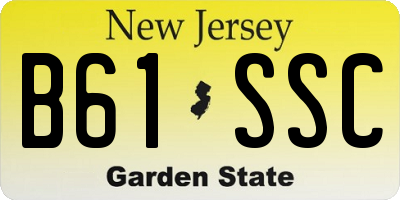 NJ license plate B61SSC