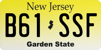 NJ license plate B61SSF
