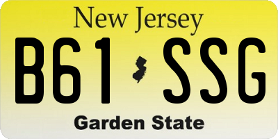 NJ license plate B61SSG