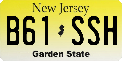NJ license plate B61SSH