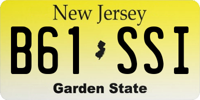 NJ license plate B61SSI