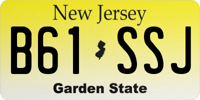 NJ license plate B61SSJ