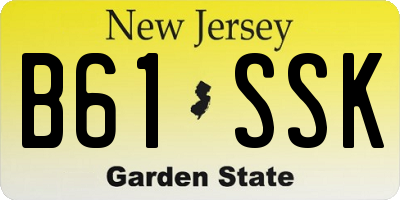 NJ license plate B61SSK