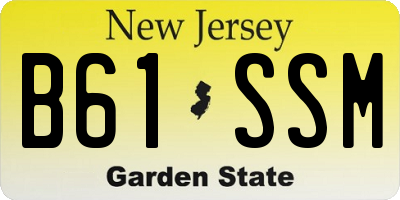 NJ license plate B61SSM