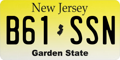 NJ license plate B61SSN