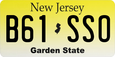 NJ license plate B61SSO