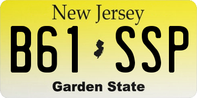 NJ license plate B61SSP