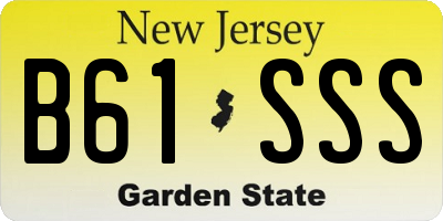 NJ license plate B61SSS