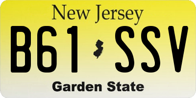 NJ license plate B61SSV